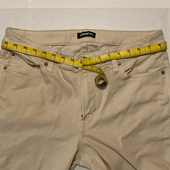 Express Men’s Slim Jeans Cream Denim - Picture 6 of 9